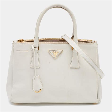 prada double leather bag white|prada saffiano leather odette bag.